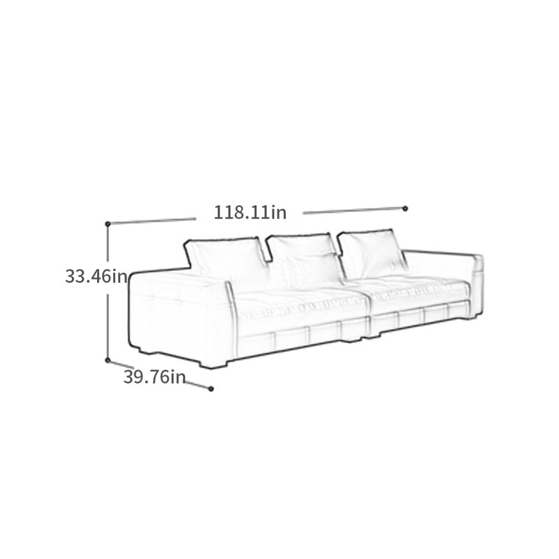Canapé de luxe rétro français, H 33,46 po x l 118,11 po x P 39,76 po, 5