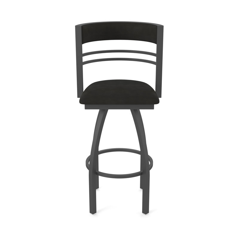 Hunter Swivel Stool, Tabouret de bar (siège d'une hauteur de 30 po), Étain, Vinyle - Espresso Canter