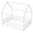 Aulora Full Size Wooden House Floor Bed With Roof Frame And Safety Guardrails-115630452