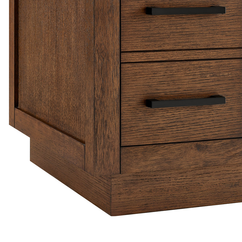 Beckett TK 84'' Free Standing Double Bathroom Vanity with Top, Dark Gray, Carrara Cultured Marble, Brushed Nickel