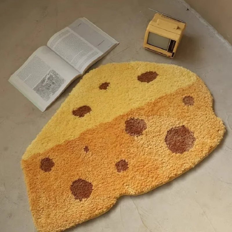Dope Rugs Mercer41 Cute Cartoon Bread-Shaped Faux Cashmere Non-Slip Plush Rug ...