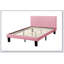 Cadre de lit simple et simple en similicuir rose