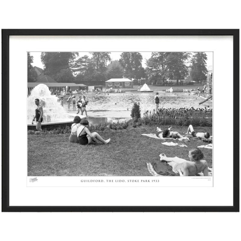 Guildford, the Lido, Stoke Park 1933 1 Piece Single Picture Frame Wall Art, 40cm H x 50cm W x 2.3cm D