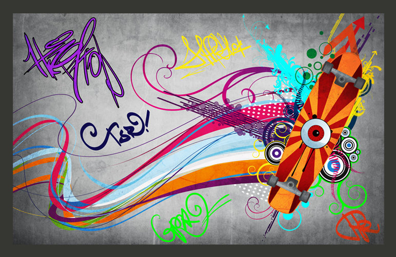 Skateboard Team 2.80m x 400cm Wallpaper