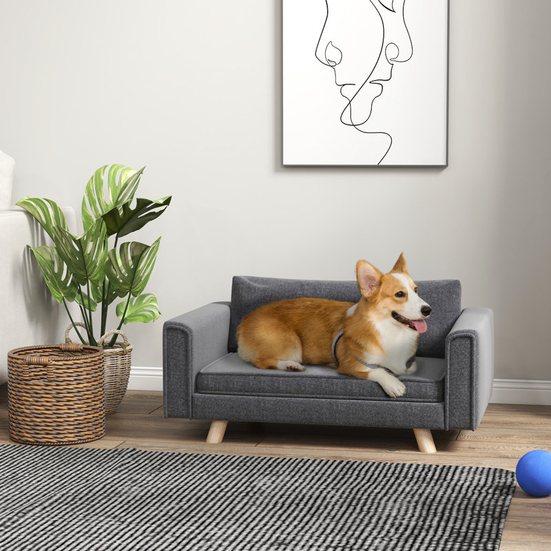 Elevated Pet Bed, Removable Cushions, Slip Surface, Grey Spacious & Comfortable, Easy To Maintain, For Dogs