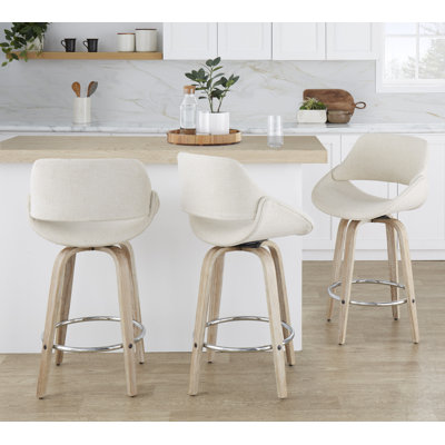 Najrin Upholstered Bar & Counter Stool with Round Footrest