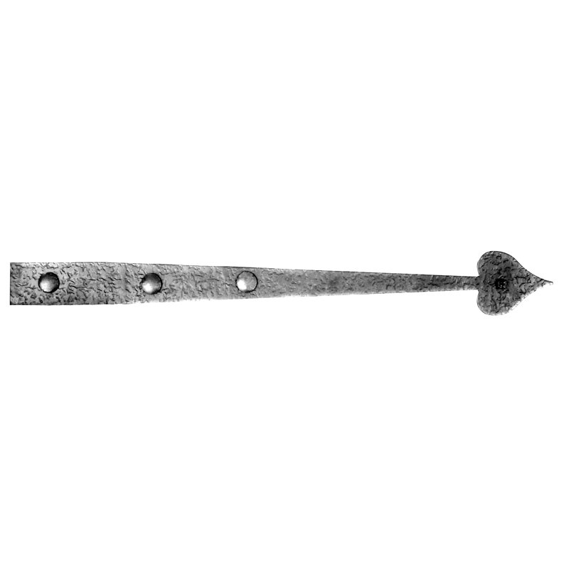 Decorative Rough Heart Gate Strap with Carriage Bolt, 1.75" H x 19.88" W x 0.25" D