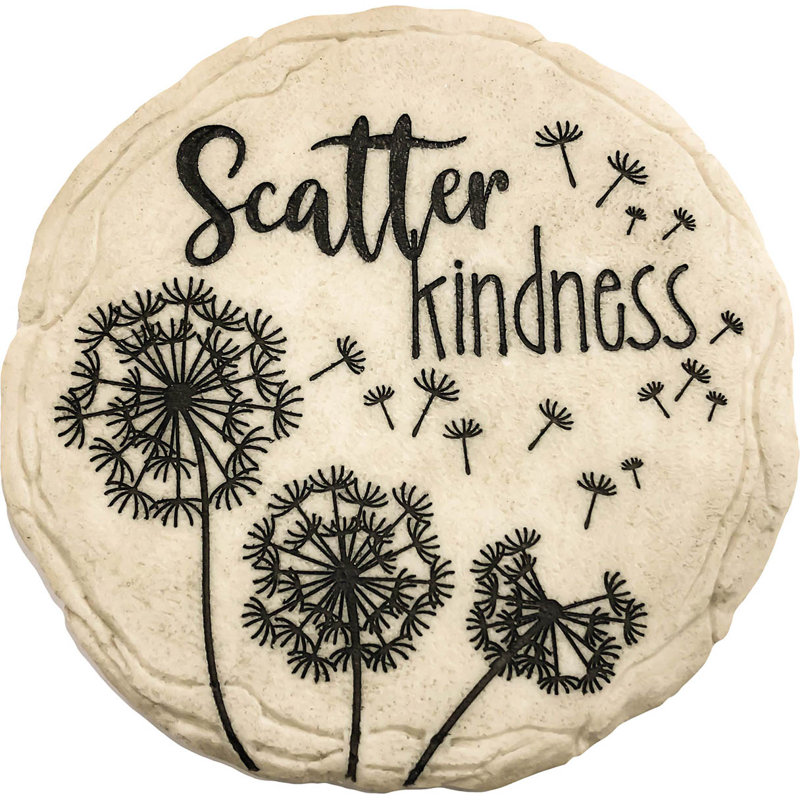 Scatter Kindness Off-White Ceramic Garden Stepping Stone