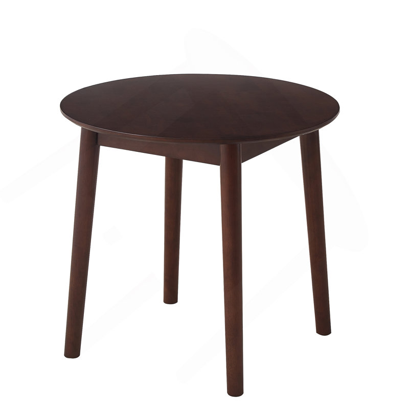 Table ronde en noyer, entièrement en bois massif, pouvant accueillir de 2 à 4 personnes, d'un diamètre de 31,5 pouces, Noyer