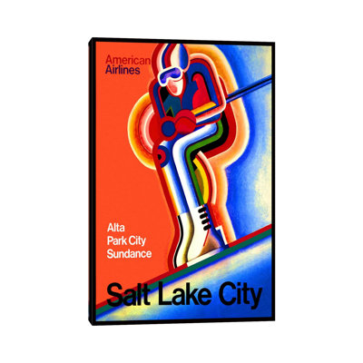 American Airlines (Salt Lake City) Advertising Vintage Poster - Wrapped Canvas Print