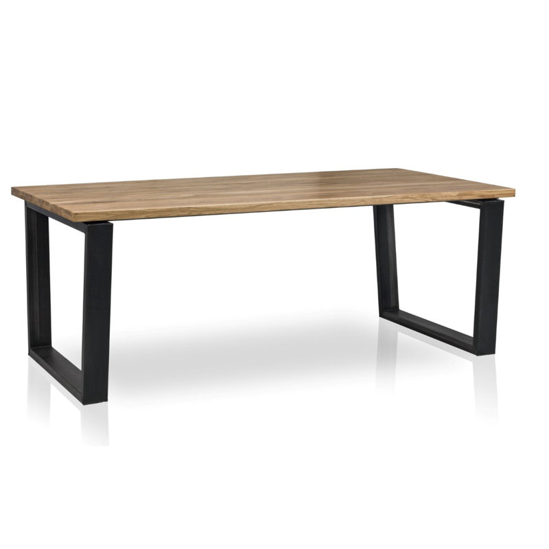 Kamas Solid Wood Top Metal Base Dining Table