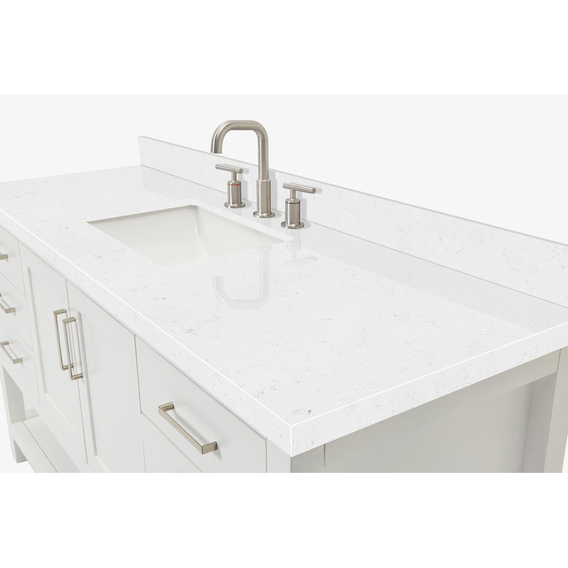 ARIEL Magnolia 60 Single Sink Bathroom Vanity with Top, White