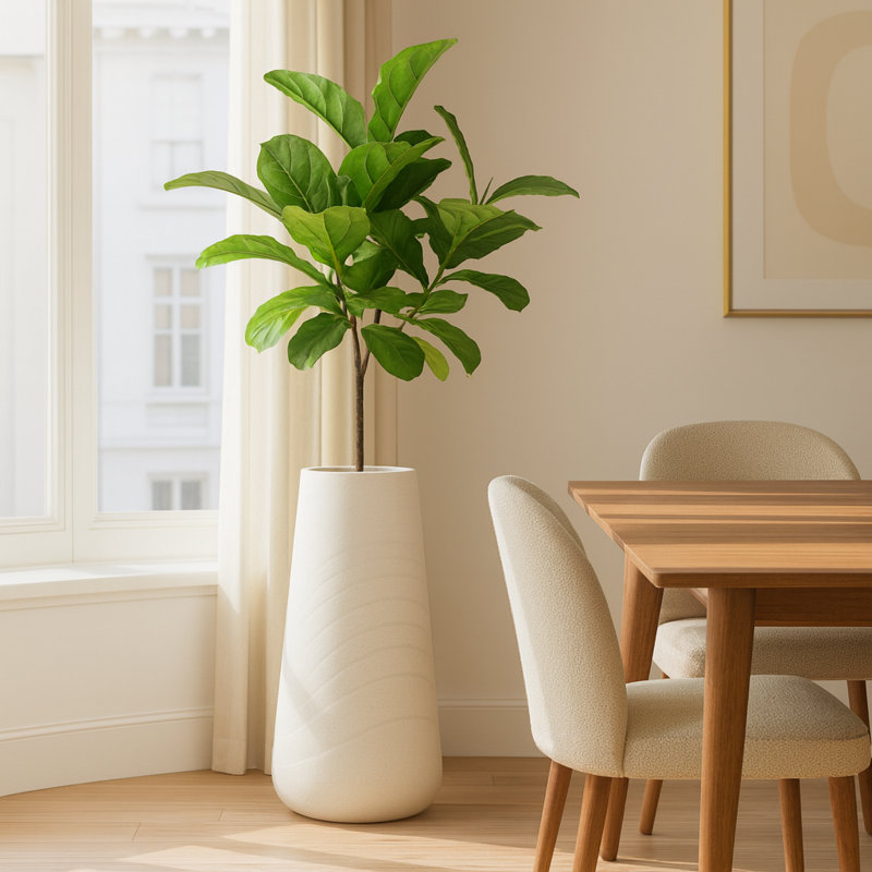 Grand pot de fleurs décoratif d'intérieur blanc, pot à arrosage moderne et contemporain, porche, cadeaux de décoration de patio