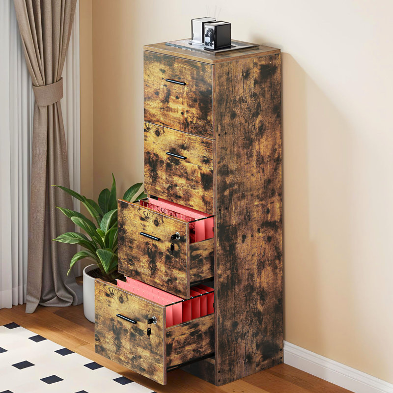 40cm Wide 4 -Drawer File Cabinet, Brown