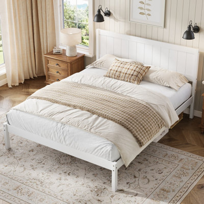King Platform Bed Frame with Headboard