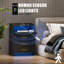 3 Drawers Bedside Table with Charging Station and Led Lights-511473957