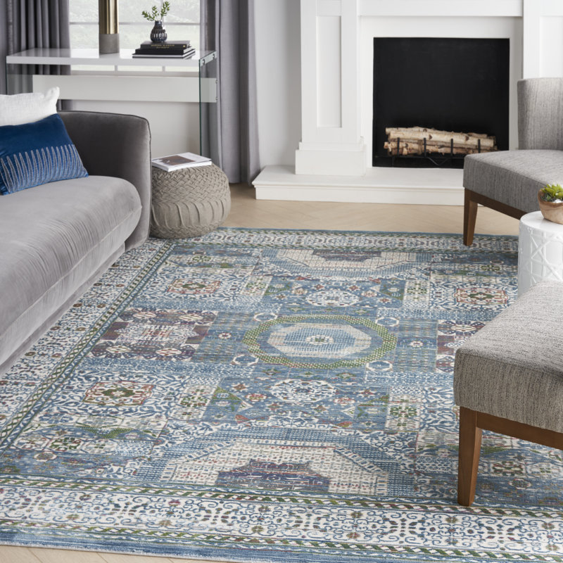 Tapis transitionnel ivoire Raymond Farmhouse, Rectangle 8 pi 10 po x 11 pi 10 po