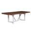 Grande table de salle à manger Dan, 96 po, feuille amovible, bois de pin, brun, blanc