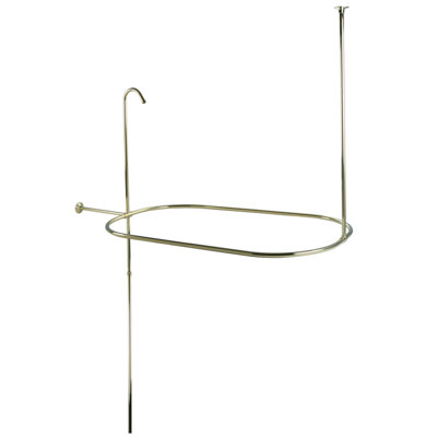 42" D-Shaped Fixed Shower Curtain Enclosure