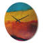 Jaune, bleu, orange, peinture abstraite, horloge murale moderne en bois-63618019