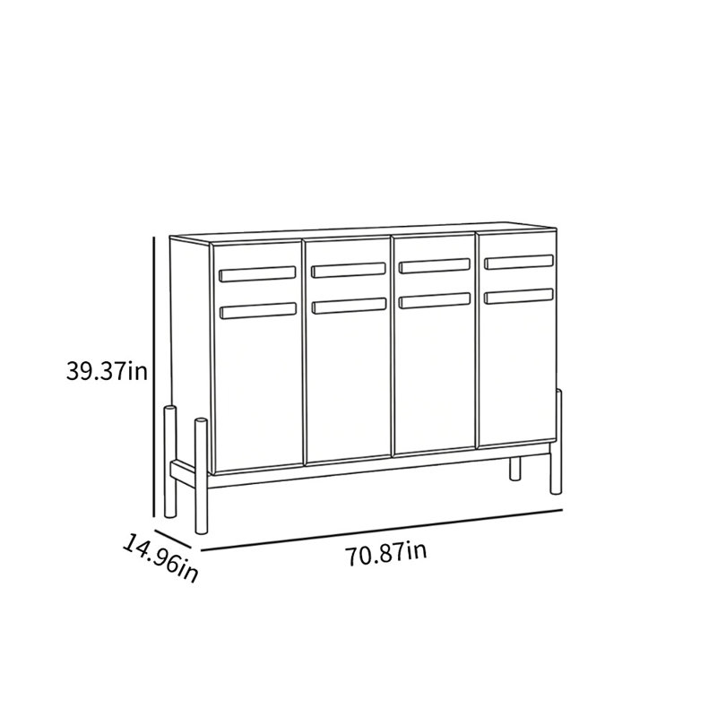 Armoire de rangement pour chaussures Retro, 39.37" H x 70.87" W x 14.96" D