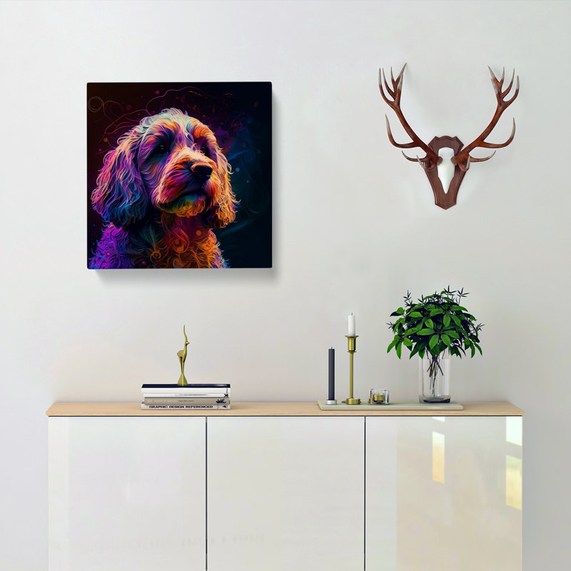 Cockapoo Abstract Art - Wrapped Canvas, 50cm H x 50cm W x 3cm D
