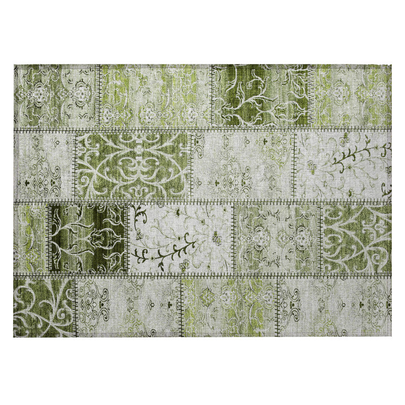 Tapis intérieur lavable antidérapant 2 pi x 3 pi vert