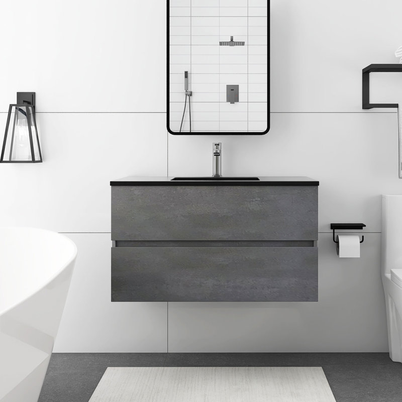 36'' Single Bathroom Vanity with Solid Surface Top