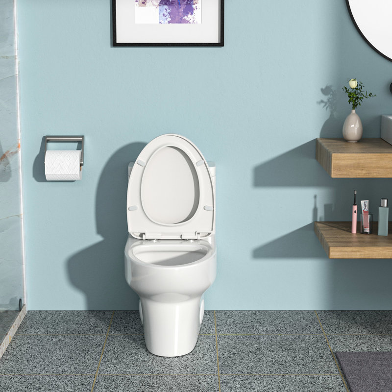 Toilette moderne en céramique avec mécanisme avancé et coussin de siège doux à double chasse silencieuse