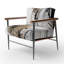 Fauteuil rembourré contemporain noir, blanc et doré Expression II-1945311972