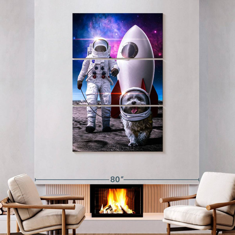 Oberle Just Walking A Space Dog Screen, 74" H x 48" W