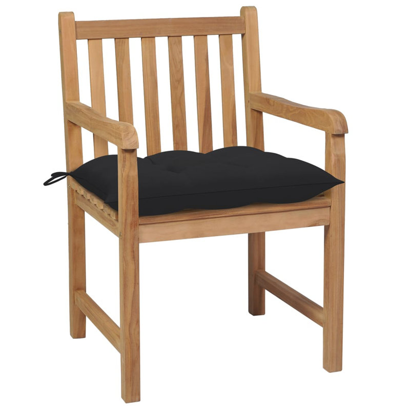 Chaise de patio avec coussin Dorathy, Noir, noir, noir, noir