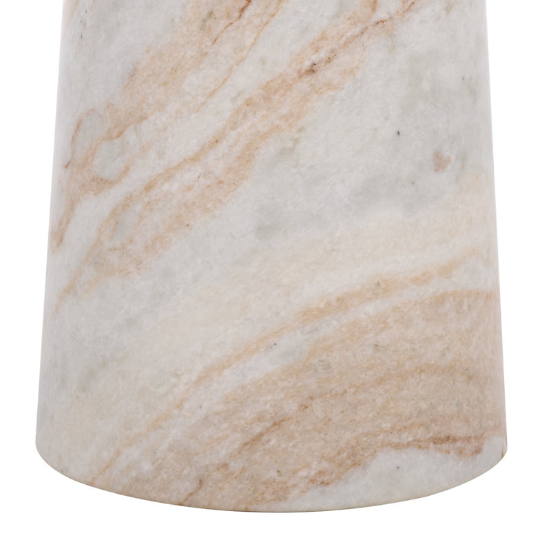 Table d'appoint Glendale, Blanc / Brun
