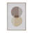 Wooden Overlapping Circle Geometric Living Room Framed Wall Art with White Fabric Detailing