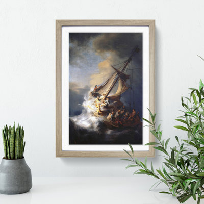 Christ in the Storm of Galilee by Rembrandt Van Rijn - Picture Frame Painting on MDF