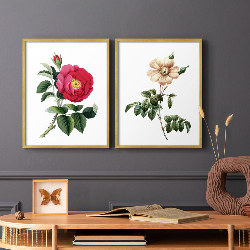«Botanical Beauty I», reproduction encadrée de qualité supérieure - prête à être accrochée - aucun clou requis - aucun clou requis