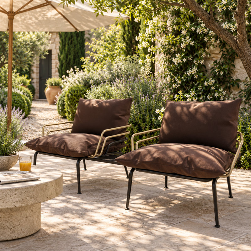 Tembel Outdoor Lounge Chair Aluminum Patio Armchair with Cushions – Modern Garden Seating for Patio, Pool & Outdoor Living