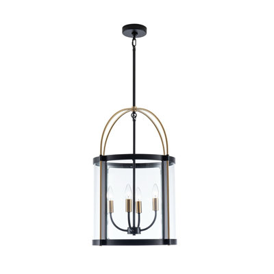 Richburg - Pendant - Black/Brushed Brass - 4-Light - 13"W