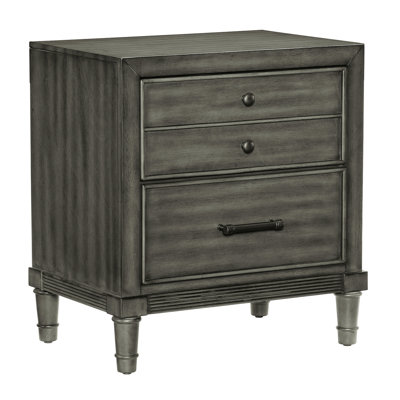 Korede Transitional Style Gray Finish 1pc Nightstand Of Drawers Versatile Look Bedroom Furniture