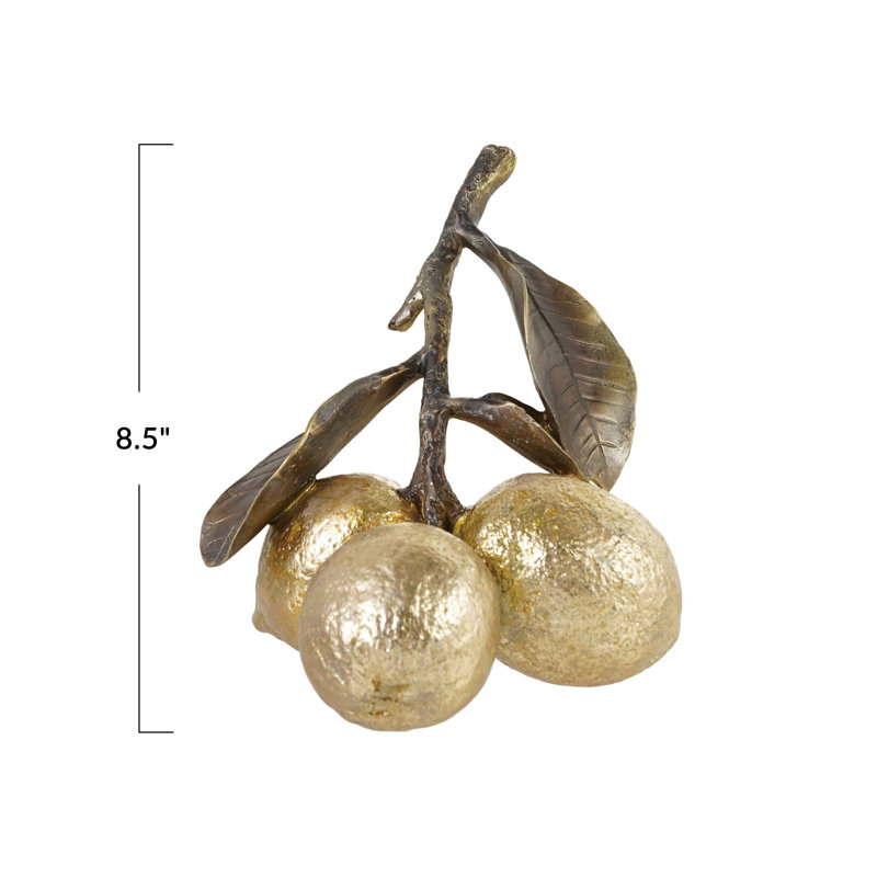 Gold Leaf Polyresin Lemon Figurine