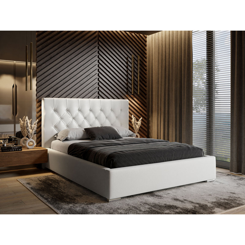 Farnham Upholstered Storage Bed, White, 180 x 200cm