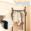 Portemanteau roulant sur roulettes verrouillable à 360 °, portemanteau autoportant avec panier de rangement inférieur, support à vêtements en métal pour vestibule de salon de chambre à coucher, 100 cm-1669056269