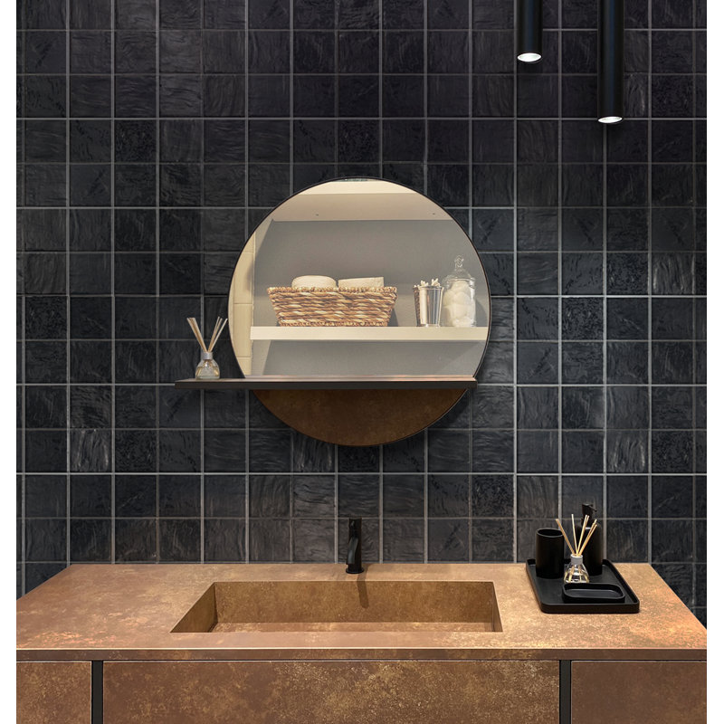 4" X 4" Ceramic Tile For Kitchen, Bathroom Or Wall Panel, Black