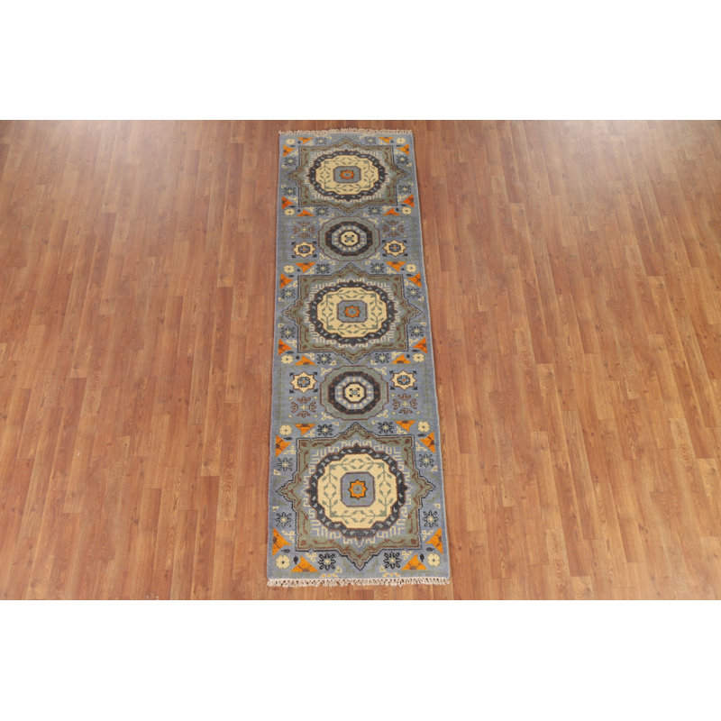 Geometric Traditional  Oriental Runner Rug 3x8