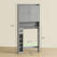 Armoire de rangement moderne au-dessus de la toilette avec 2 portes, au-dessus de la commode avec porte-papier hygiénique, gris-1159515888