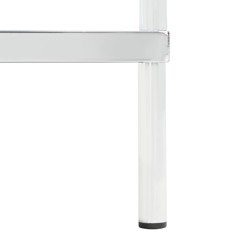 Glass Top End Table, Chrome