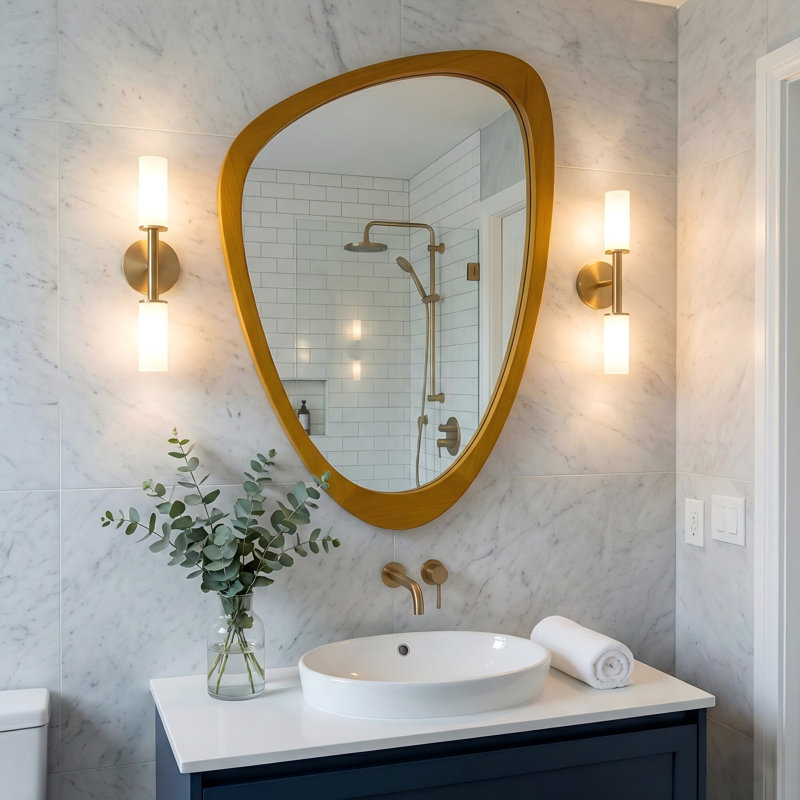 Miroir mural Modern, Brun jaune, L 20 po x H 30 po