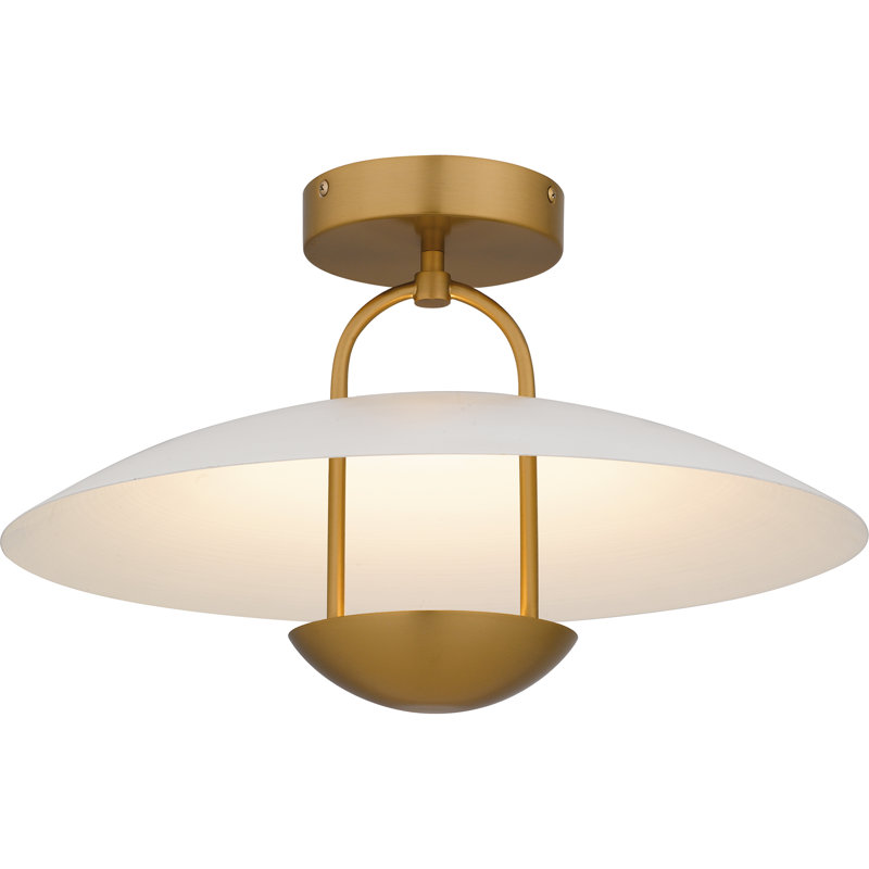 Bingham Integrated LED Semi-Flush Mount, Brushed Gold, White