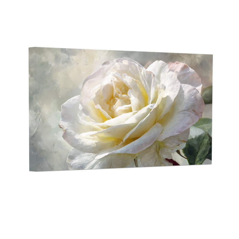 «Plants & Flowers White Rose», reproduction d'art sur toile, H 12 po x l 18 po