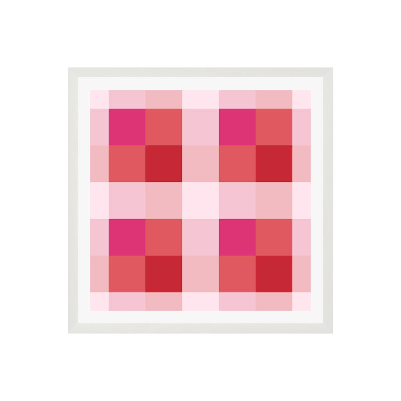 Illusion de couleur géométrique, Non, Cadre flottant blanc, H 12 po x l 12 po x P 2 po